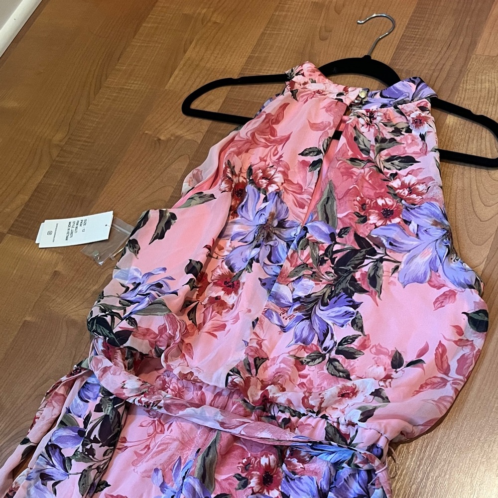 julia jordan Pink Floral Maxi Dress with Lavender Blooms - Picture 7 of 7